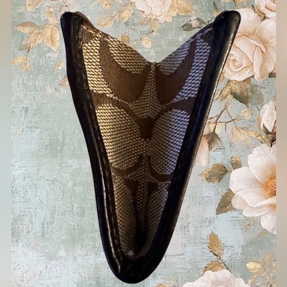 COACH Khaki/Mahogany Signature Mini Skinny Zip Wallet/Keychain - Picture 5 of 9